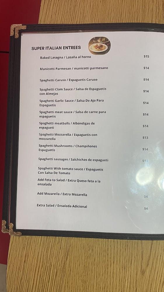 Super Pizzeria & Restaurant Menu image 1
