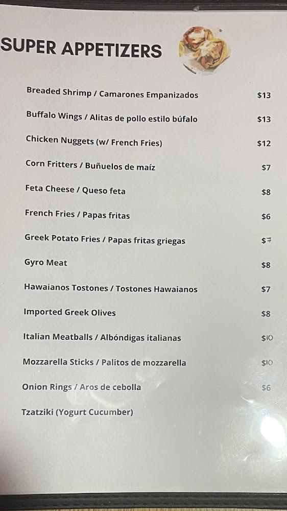 Super Pizzeria & Restaurant Menu image 2